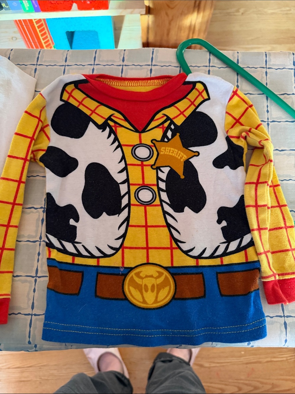 Toy Story Woody Kids' Long Sleeve Sheriff Shirt - Yellow/Blue